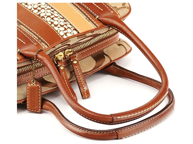 Coach 10540 Borsa Boston Signature Canvas Beige Brown - vista 10