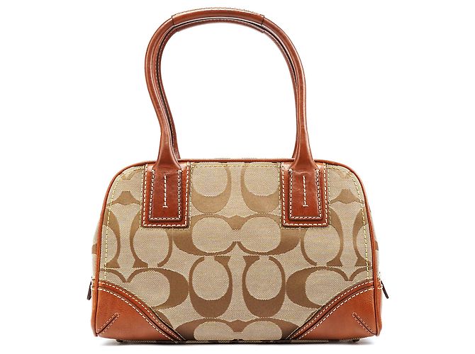 Coach 10540 Borsa Boston Signature Canvas Beige Brown - vista 2