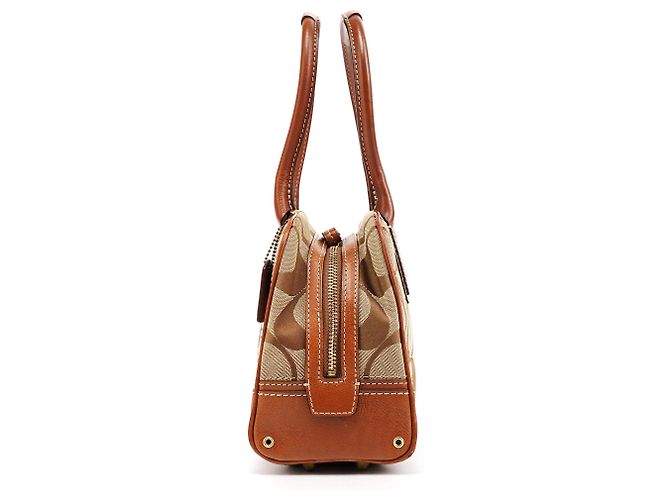 Coach 10540 Borsa Boston Signature Canvas Beige Brown - vista 3