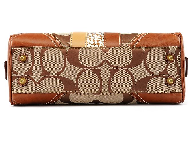 Coach 10540 Borsa Boston Signature Canvas Beige Brown - vista 5