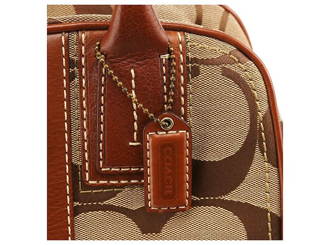 Coach 10540 Borsa Boston Signature Canvas Beige Brown - vista 6