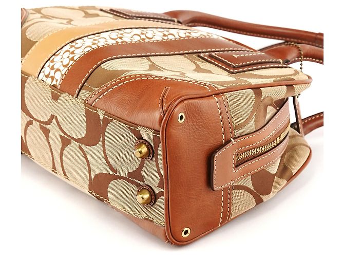 Coach 10540 Borsa Boston Signature Canvas Beige Brown - vista 9