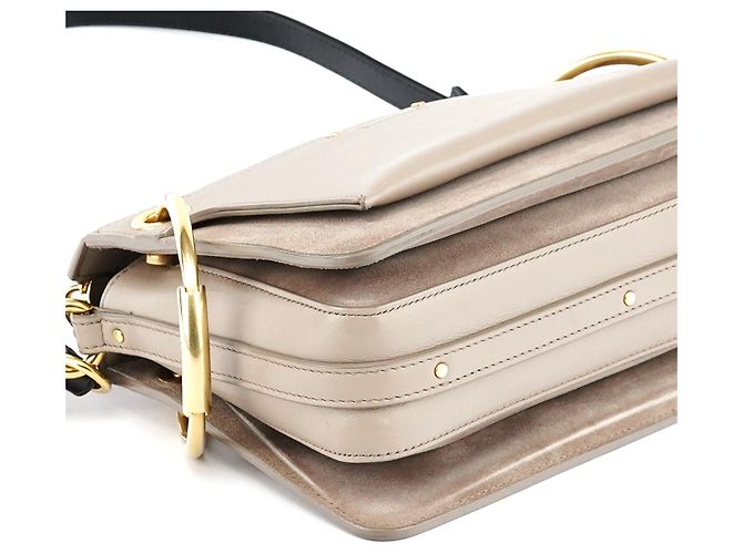Chloé Borsa Roy 2-Way in pelle e camoscio grigia - vista 10