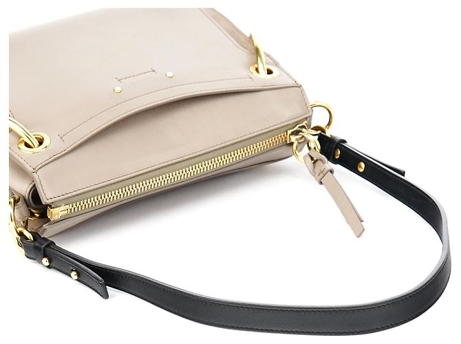 Chloé Borsa Roy 2-Way in pelle e camoscio grigia - vista 12