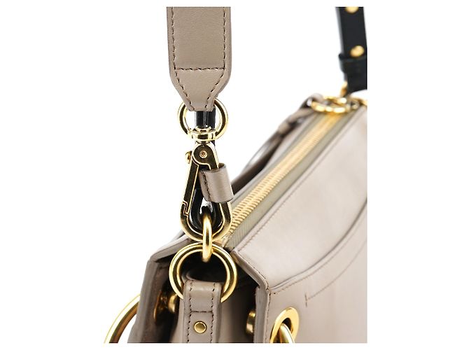 Chloé Borsa Roy 2-Way in pelle e camoscio grigia - vista 13