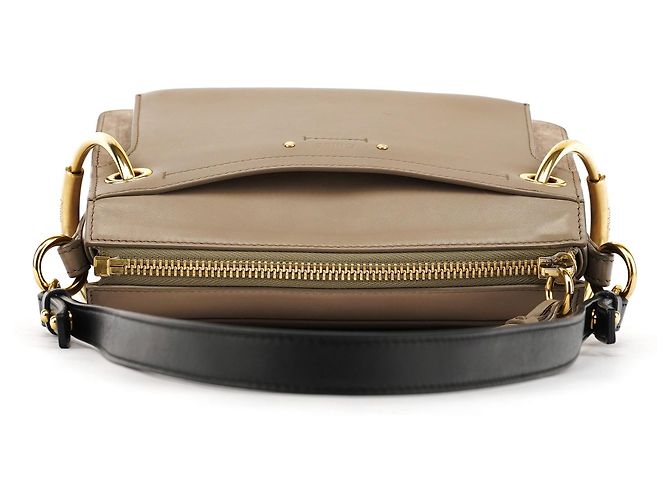 Chloé Borsa Roy 2-Way in pelle e camoscio grigia - vista 4