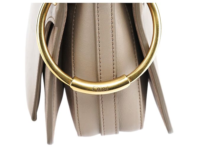 Chloé Borsa Roy 2-Way in pelle e camoscio grigia - vista 8