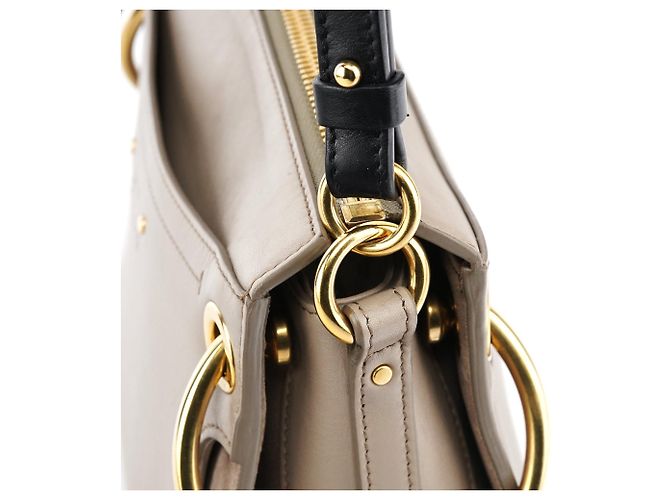 Chloé Borsa Roy 2-Way in pelle e camoscio grigia - vista 9