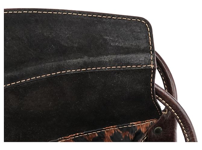Dolce & Gabbana Borsa a tracolla con anello in pelle marrone - vista 13