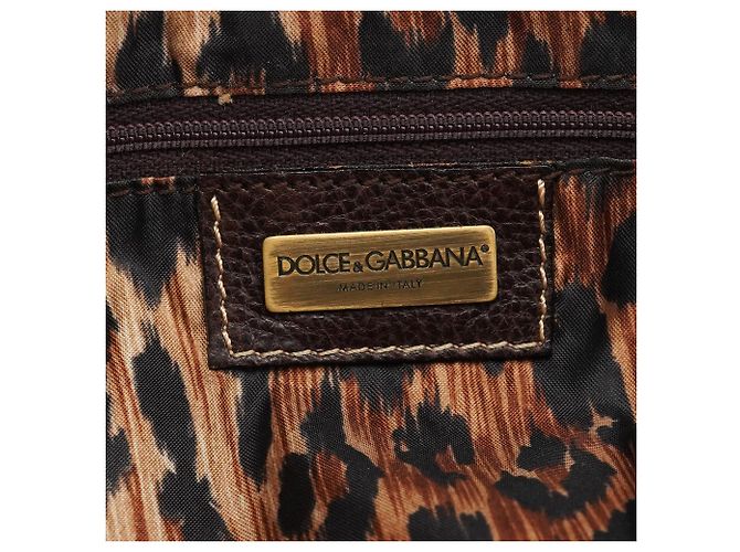 Dolce & Gabbana Borsa a tracolla con anello in pelle marrone - vista 14