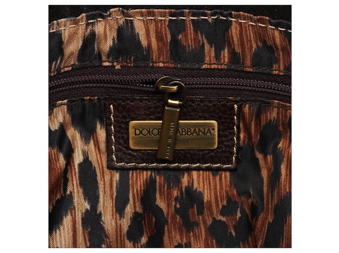 Dolce & Gabbana Borsa a tracolla con anello in pelle marrone - vista 15