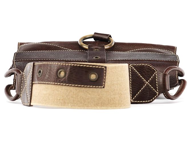 Dolce & Gabbana Borsa a tracolla con anello in pelle marrone - vista 4