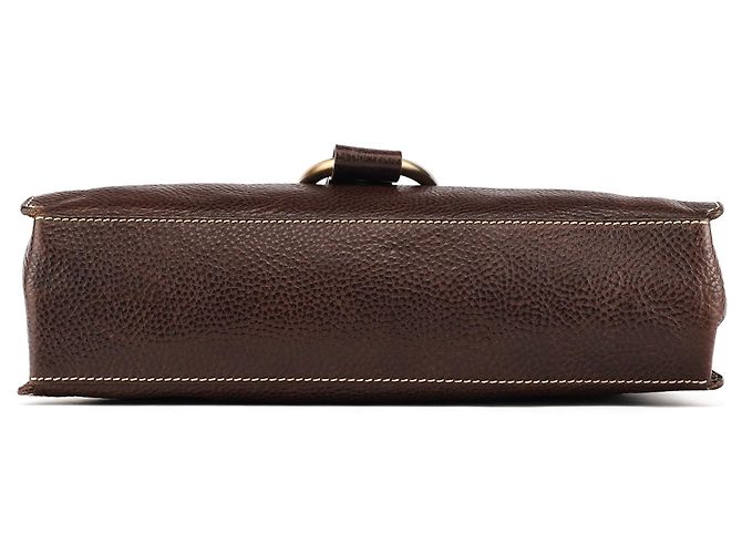 Dolce & Gabbana Borsa a tracolla con anello in pelle marrone - vista 5