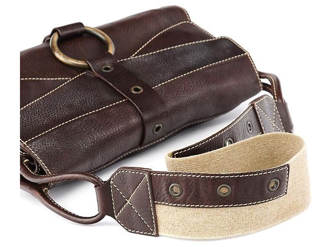 Dolce & Gabbana Borsa a tracolla con anello in pelle marrone - vista 9