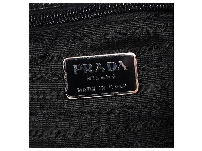 Prada Borsa a tracolla in lana e pelliccia nera - vista 9