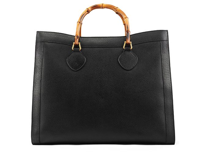 Gucci Borsa Tote Diana Bamboo in pelle nera - vista 3