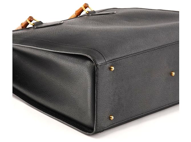 Gucci Borsa Tote Diana Bamboo in pelle nera - vista 9