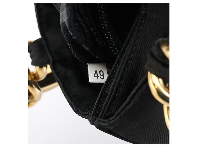 Prada Borsa Tote B2514 Black Gold Tessuto Metallo - vista 14