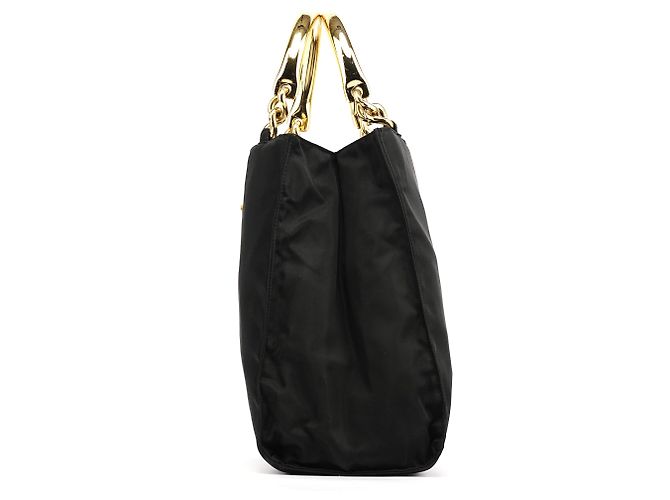 Prada Borsa Tote B2514 Black Gold Tessuto Metallo - vista 2