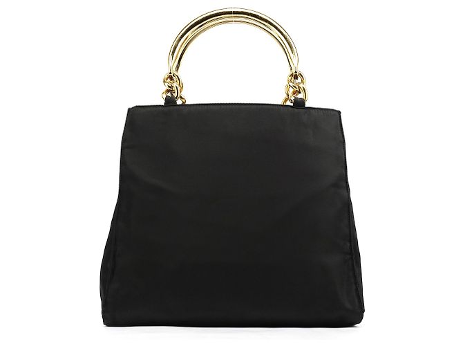Prada Borsa Tote B2514 Black Gold Tessuto Metallo - vista 3