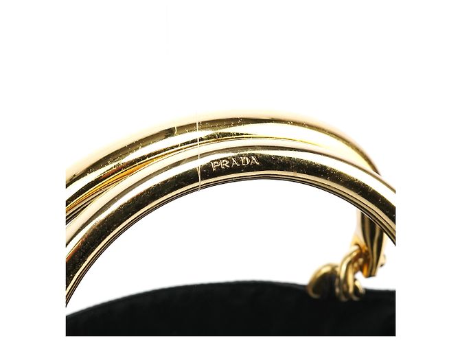 Prada Borsa Tote B2514 Black Gold Tessuto Metallo - vista 5