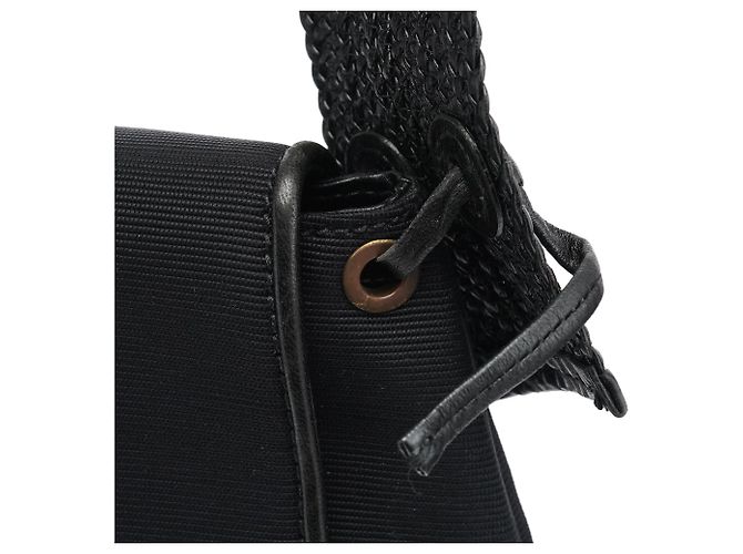 Gucci 106295 Borsa a tracolla in nylon e pelle nera - vista 15