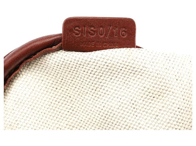 Céline Mini borsa hobo in tela rivestita beige e blu - vista 12