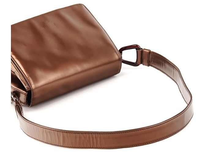 Prada Borsa a spalla B6525 in pelle vernice Spazzolato marrone - vista 11