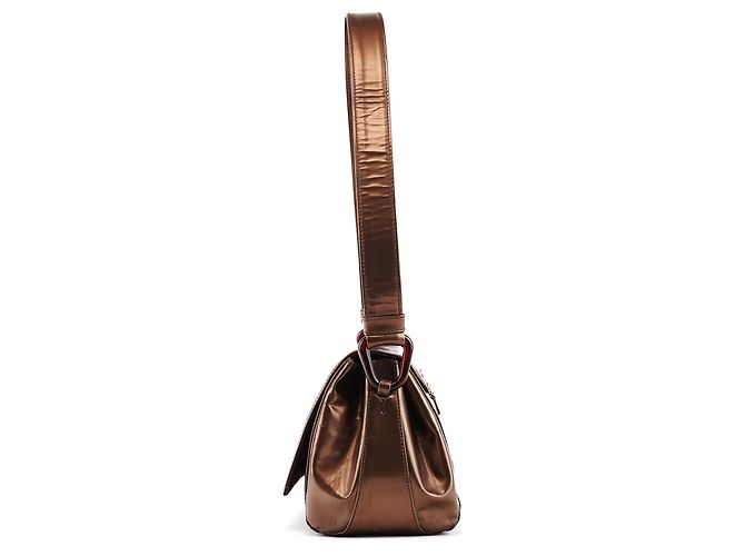 Prada Borsa a spalla B6525 in pelle vernice Spazzolato marrone - vista 2