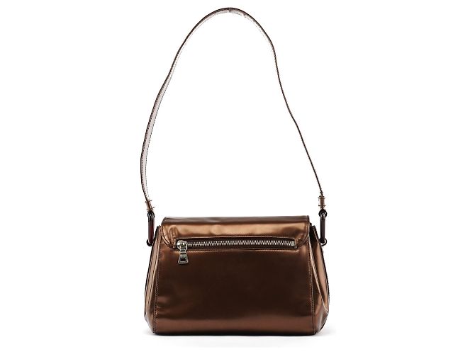 Prada Borsa a spalla B6525 in pelle vernice Spazzolato marrone - vista 3