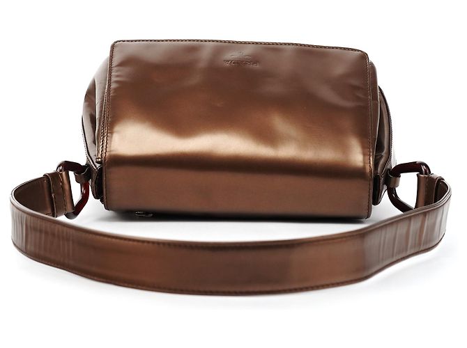 Prada Borsa a spalla B6525 in pelle vernice Spazzolato marrone - vista 4
