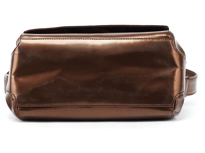 Prada Borsa a spalla B6525 in pelle vernice Spazzolato marrone - vista 5