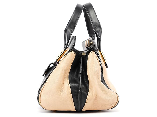 Chloé Borsa Tote 2-Way in pelle di vitello Beige Black - vista 2