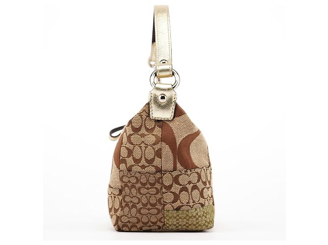 Coach Borsa Hobo Patchwork Signature Beige - vista 2
