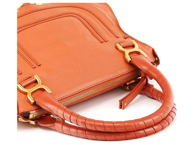 Chloé Borsa a tracolla Marcie in pelle marrone chiaro - vista 9
