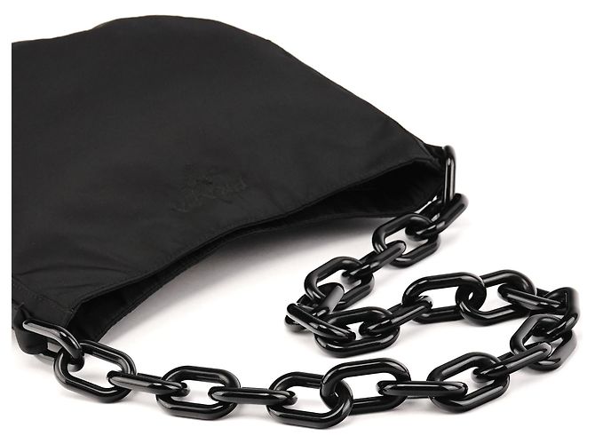 Prada Borsa a tracolla con catena in nylon Tessuto nero 1996 - vista 10