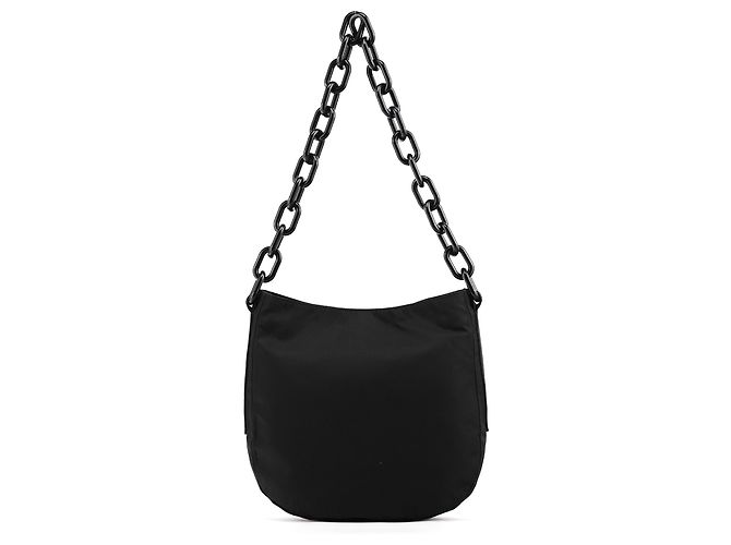 Prada Borsa a tracolla con catena in nylon Tessuto nero 1996 - vista 3