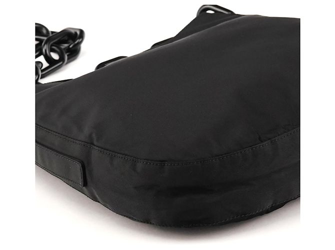Prada Borsa a tracolla con catena in nylon Tessuto nero 1996 - vista 8