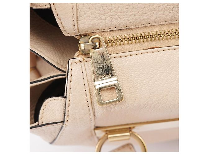 Chloé Borsa Tote 2-Way in pelle di vitello beige - vista 10