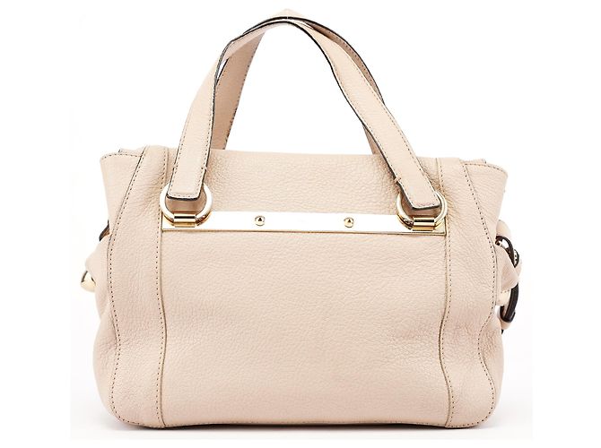 Chloé Borsa Tote 2-Way in pelle di vitello beige - vista 3