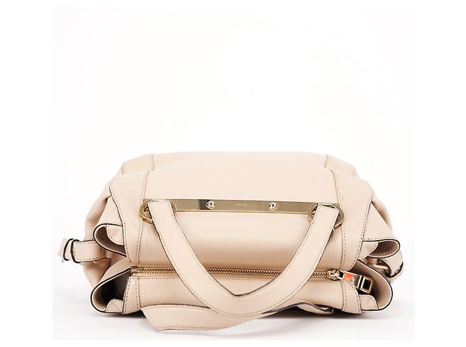 Chloé Borsa Tote 2-Way in pelle di vitello beige - vista 4
