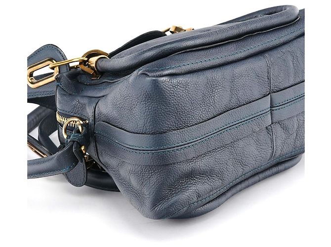 Chloé Borsa Paraty 2-Way in pelle blu navy - vista 10