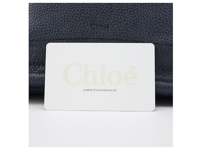 Chloé Borsa Paraty 2-Way in pelle blu navy - vista 13