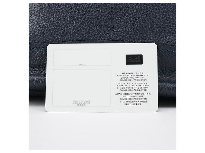 Chloé Borsa Paraty 2-Way in pelle blu navy - vista 14