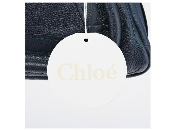 Chloé Borsa Paraty 2-Way in pelle blu navy - vista 7