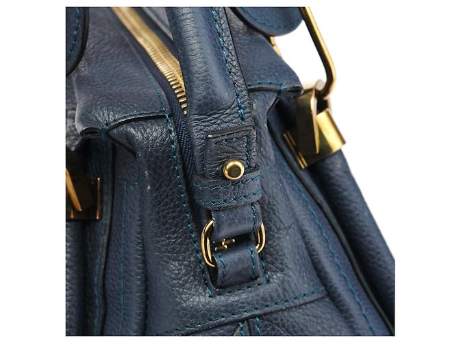 Chloé Borsa Paraty 2-Way in pelle blu navy - vista 9