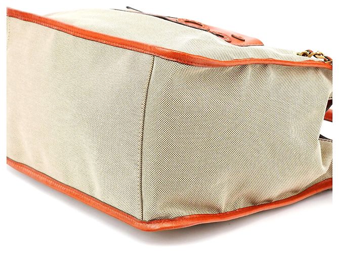 Chloé Borsa Tote in pelle e tela beige e marrone - vista 10