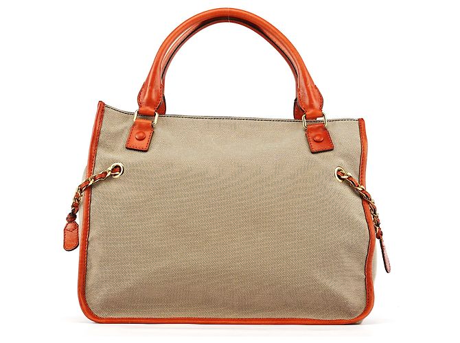 Chloé Borsa Tote in pelle e tela beige e marrone - vista 3