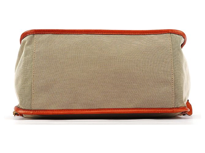 Chloé Borsa Tote in pelle e tela beige e marrone - vista 4