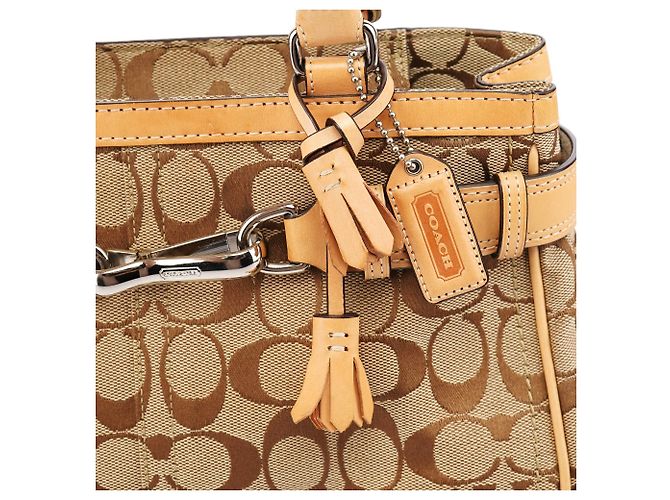 Coach Borsa Tote Hamptons Signature Beige Tan 8K06 - vista 6